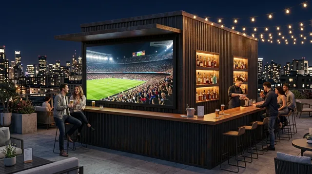 Render ilustrativo: bar en terraza